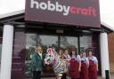 The Hobbycraft Southampton team with Kirstie Mathieson and Gilbert