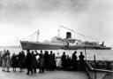 MAIDEN VOYAGE: Pendennis Castle is waved away on her maiden voyage by