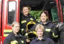 Pictured  from top clockwise  are station administrator Jacqui Payne and firefighters Jo Chia, Denise Knight and Jo Chaplin.