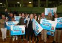 Photo Stuart Martin - General Election 2017 for Eastleigh - Mims Davies celebrates with her team after holding her seat as Eastleigh MP.