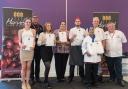 Best in Class winners (L-R) – Shona Black, Phil Clark (Harvest Fine Foods), Georgia Freemantle, Lily Poling, Ben Smith, Ayesha Khan, Samuel Sewell, Andy Mackenzie (Exclusive Hotels)