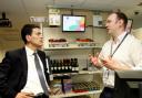TOUR: Mr Miliband with IBM’s Jamie Cuffrey. Echo picture by Joanna Mann. Order no 8111682