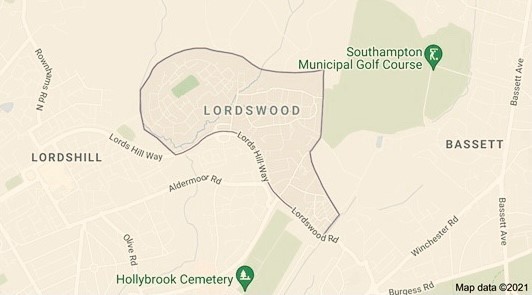 Map of Lordswood.