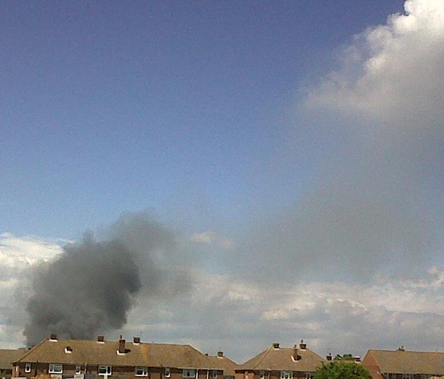 The fire as seen from Lakeside. Picture by Echo reader Fiona Hann.