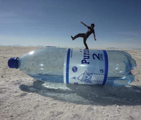 BOTTLING IT! Reader Terry Constant’s picture from the salt flats of Bolivia.