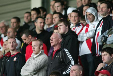 Saints fans watch their side go down 2-0 at Huddersfield
