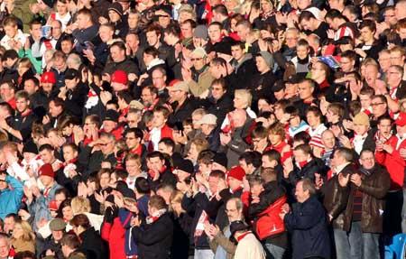 Over 1,000 Southampton fans made the trip to Brunton Park.