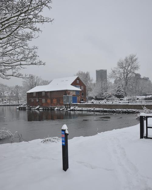 Woodmill in the snow, by Paul Gooddy