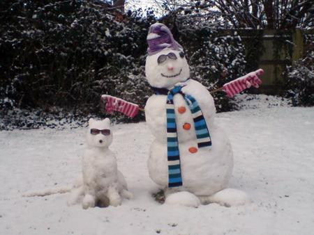 A snowman by Echo readers Tamsin Withers and Marc Farrell