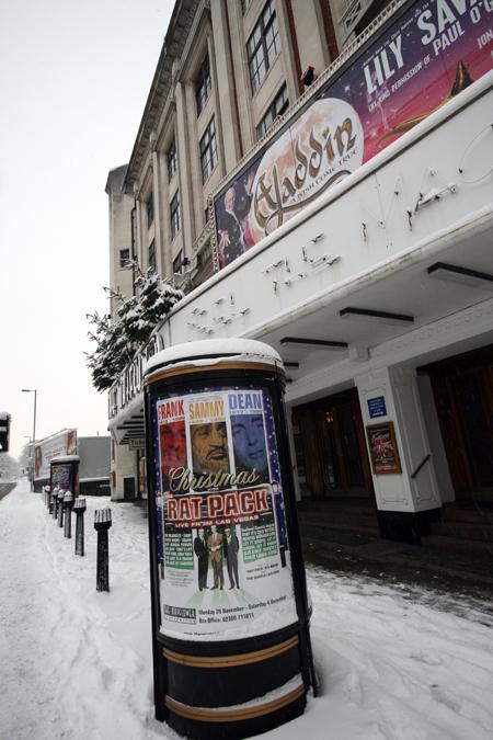 The Mayflower Theatre in the snow - by Rosie Berry from The Mayflower Theatre.