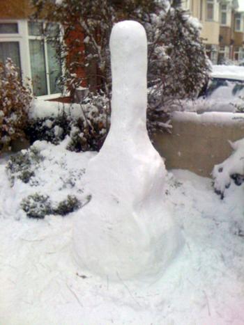 A snow guitar made by Echo readers Amber Moreton and Andy Worsley.