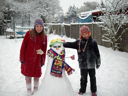 A picture of Sophie and Joseph Chambers enjoying the snow in Woolston. By Echo reader Emma Chambers