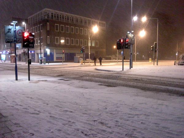 Southampton in the snow by Lee Alexander.