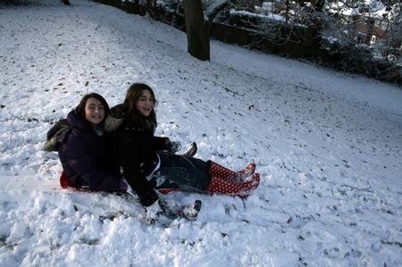 Snow pictures of sledging on Southampton Sports Centre by Echo reader Ian Clement.