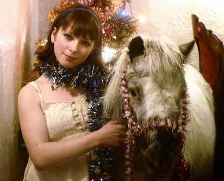 Eleanor Leonne Bennett with Bluebell - a rehomed rescue pony