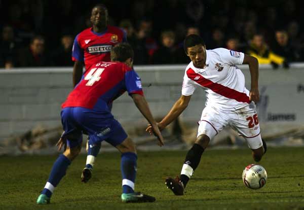Alex Oxlade-Chamberlain. A selection of images from the Dagenham & Redbridge v Southampton League One match on January 3 2011