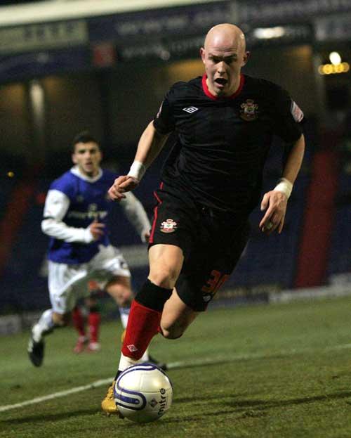 Richard Chaplow on a run. A selection of images from Saints' 6-0 romp against Oldham at Boundary Park.