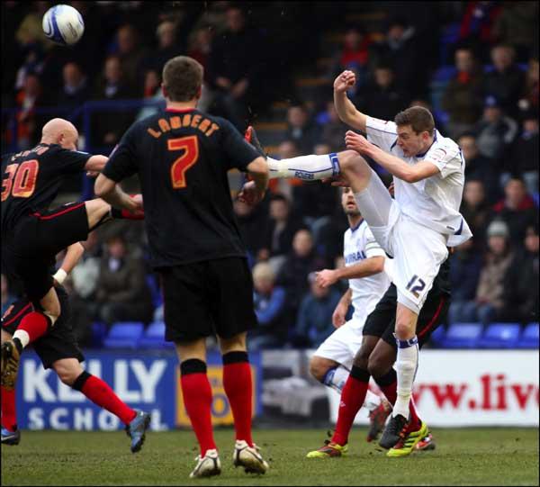 Richard Chaplow goes up for a high ball.