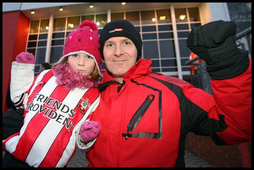 John and Isobel Gallacher before the FA Cup tie between Saints and Man United at St. Mary's.