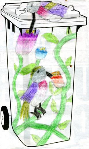 Design Your Own Bin Competition - Entry by Freya Bowen, age 9  