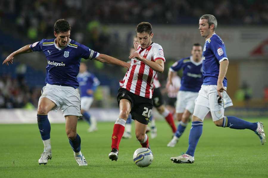 Adam Lallana. Images from Saints 2-1 defeat in at Cardiff City on Wednesday 28th September 2011
