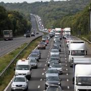 Drivers on the M27 are facing large queues and tailbacks due to barrier repairs