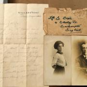 BNPS.co.uk (01202 558833)Pic: ZacharyCulpin/BNPSThe letter complete with the envelope and pictures of Edward Stone and his wife Violet. A letter written by a tragic steward on the Titanic in which he stated that he thought the maiden voyage would not
