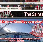 A screenshot of the Saints persona for Firefox, while viewing the Daily Echo website. The persona is the top part of the image.