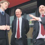 Tory candidate Steve Brine, David Willetts and university vice chancellor Tommy Geddes.