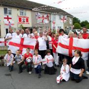 COME ON ENGLAND!: Residents of Sutherland Road in Lordshill.	Echo picture by Richard Simpson. Order no: 10592936