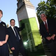 Chloe Cruse from the SCYP  with Cllr John Hannides and Archie Parsons from the RBL