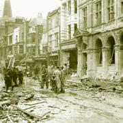 Scenes of devastation in Southampton following the Luftwaffe raids of November 1940.