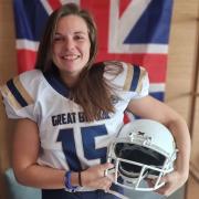 Steph Wyant ahead of game day against Canada in the semi-final of the women's American football world championships in Vantaa, Finland.