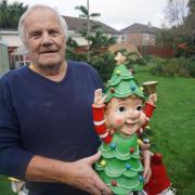 Norman Tubb with one of his remaining gnomes
