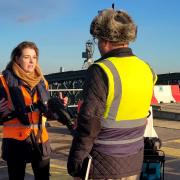 Levelling up minister Dehenna Davison visits the Solent Freeport site at Marchwood