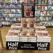 Prince Harry's book Spare on sale in WH Smith in Southampton