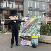 Mr Monopoly launching the game's New Forest edition at Balmer Lawn Hotel in Brockenhurst
