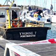The boat seized by the police in Yarmouth last night (Saturday).