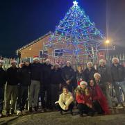 Employees at Skill Scaffolding have lit up their unusual Christmas tree