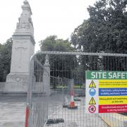 Work begins on the Memorial Walls along Southampton Cenotaph