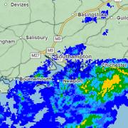 The rain is starting to travel away from Southampton