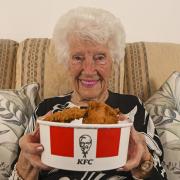 Violet Osborne celebrates her 100th birthday with a KFC