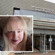 Diana Pothecary, inset, was trapped in her hospital bed fearing for her safety when a fellow patient was punched at Southampton General Hospital