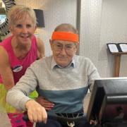 Claude Vidal (resident) with Netley Court's Administrative Assistant, Lynn Coady