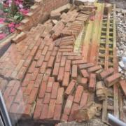Martin O'Hara was left shocked after his garden wall was knocked over by strong winds