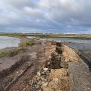 The damage done to the sea defences in Warsash. Picture: Louise Schuster