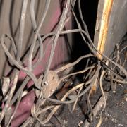 Cables and wires inside the flat which caused problems for firefighters