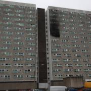 Shirley Towers following the fire in 2010