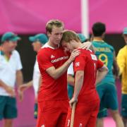 Great Britain's Ashley Jackson (right) with Glenn Kirkham after losing against Australia during the Men's Bronze Medal match