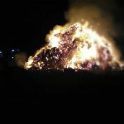 A haystack fire.